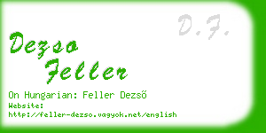 dezso feller business card